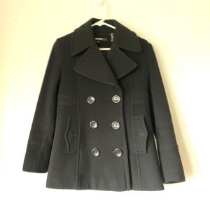 Gorgeous DKNY Wool Coat Jacket Black Size 6P EUC
